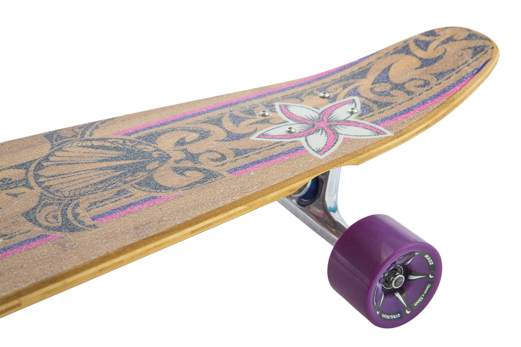 41 Dark Pink Kicktail Deck Only  - Gunslinger Longboard Skateboards Australia