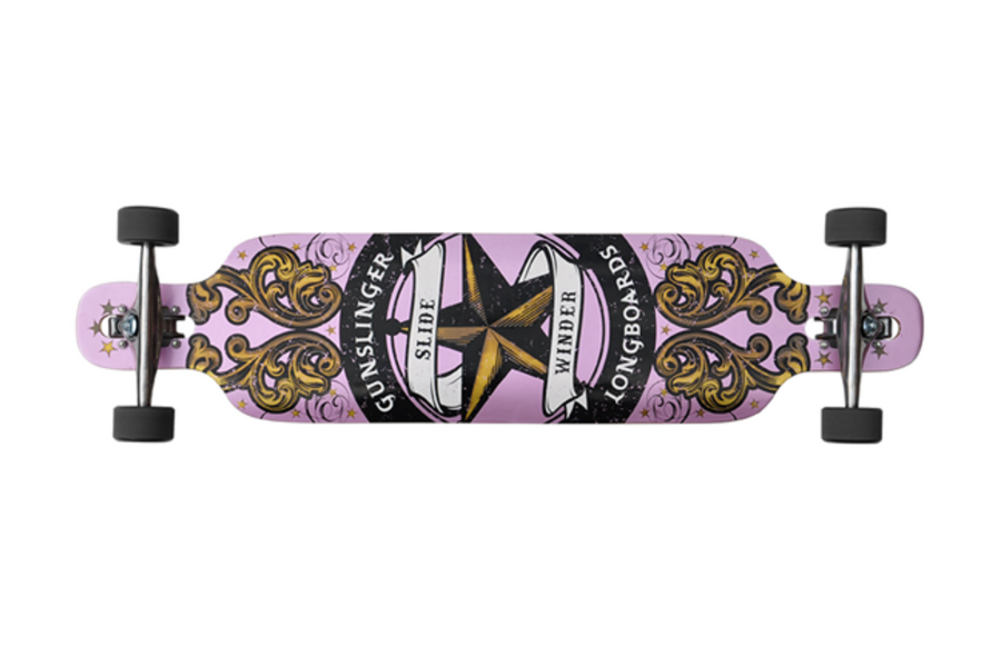 Slidewinder Pink - 40"/ 1016mm Bamboo Drop-Thru Freeride - Gunslinger Longboard Skateboards Australia